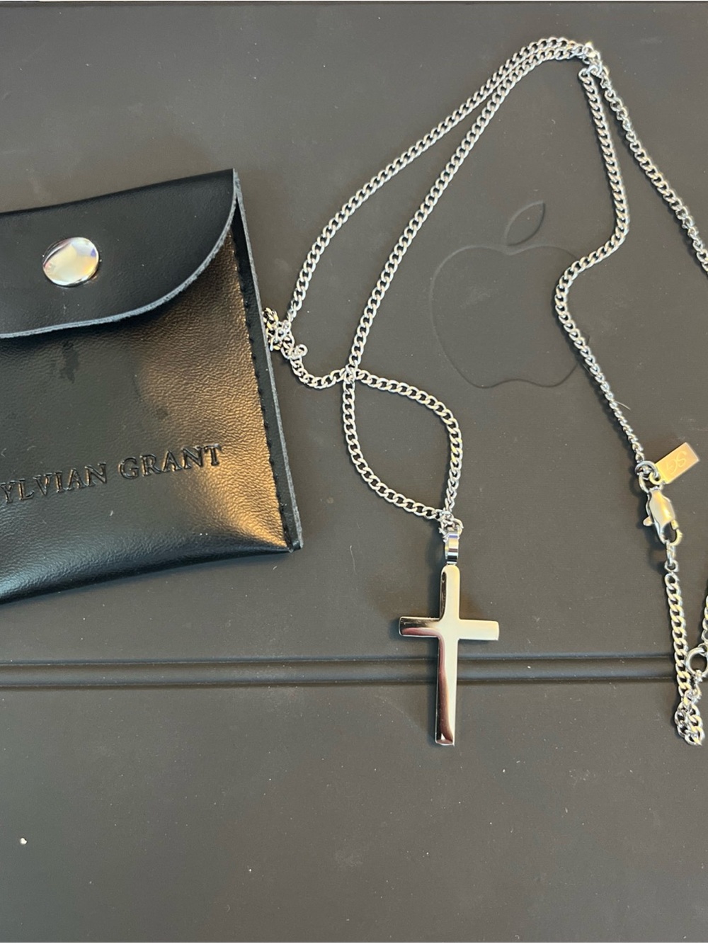 Silver Cross Pendant Necklace - Polished Silver